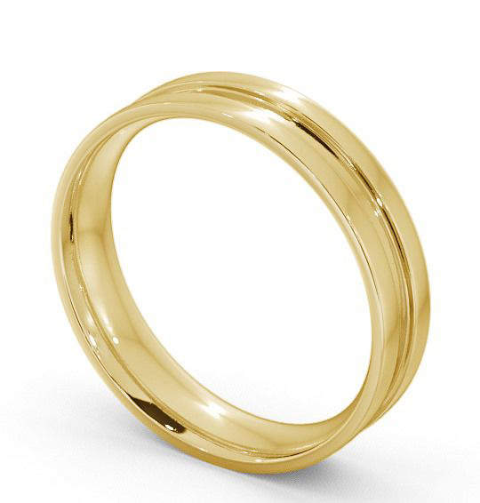 Mens Flat Court Single Groove Wedding Ring 18K Yellow Gold WBM5_YG_THUMB1 