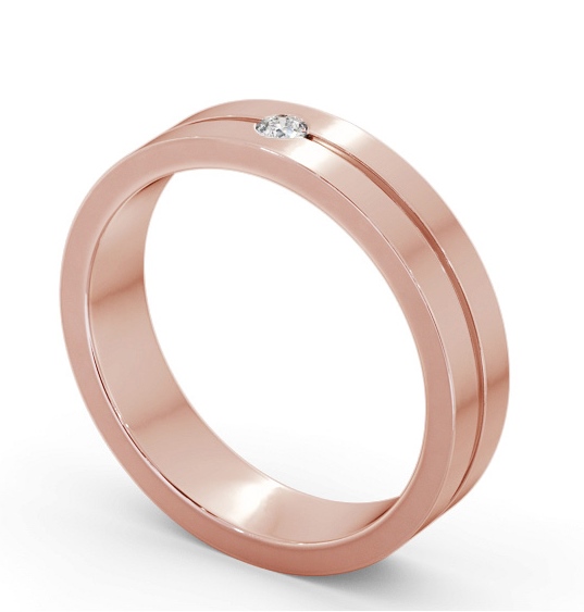  Mens Diamond Wedding Ring 18K Rose Gold - Hansen WBM60_RG_THUMB1 