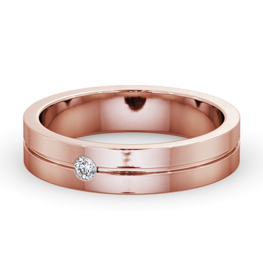  Mens Diamond Wedding Ring 18K Rose Gold - Hansen WBM60_RG_THUMB2 