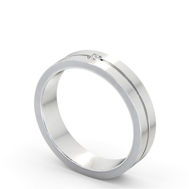 Mens Diamond Wedding Ring 18K White Gold - Hansen WBM60_WG_SIDE