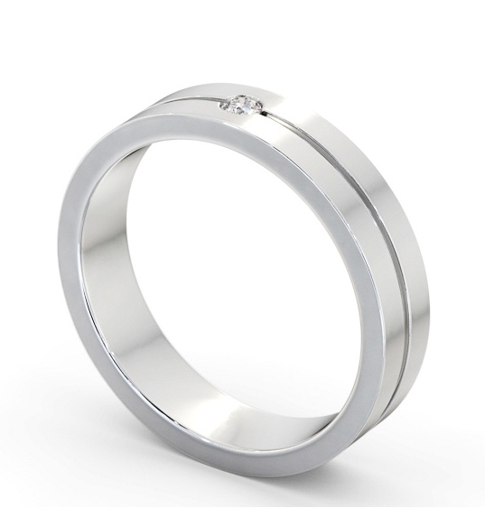  Mens Diamond Wedding Ring 18K White Gold - Hansen WBM60_WG_THUMB1 