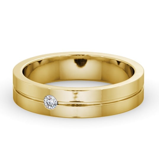  Mens Diamond Wedding Ring 9K Yellow Gold - Hansen WBM60_YG_THUMB2 