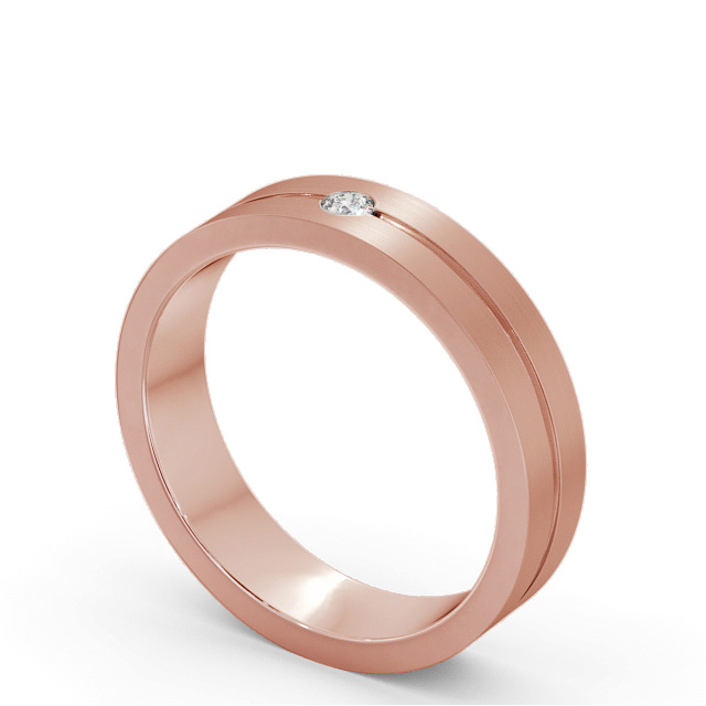 Mens Diamond Wedding Ring 9K Rose Gold - Hansen (Matt) WBM60B_RG_SIDE