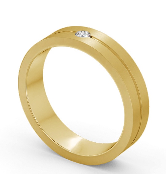 Mens Diamond Wedding Ring 18K Yellow Gold - Hansen (Matt) WBM60B_YG_THUMB1