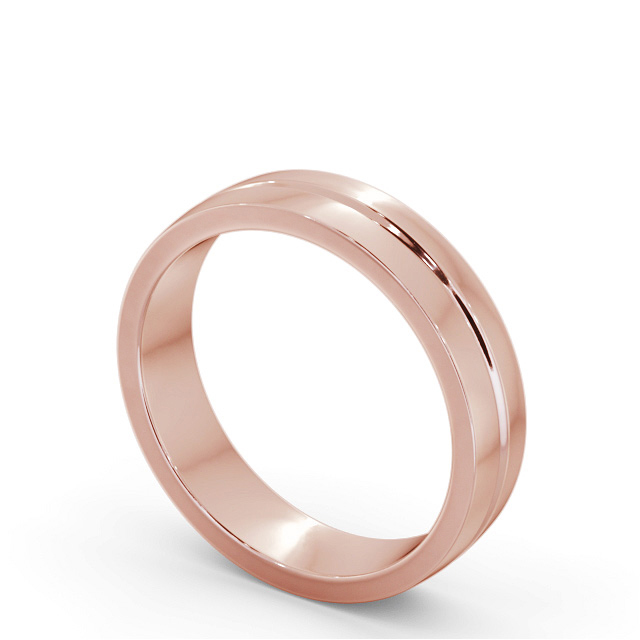 Mens Wedding Ring 18K Rose Gold - Stanton WBM61_RG_SIDE