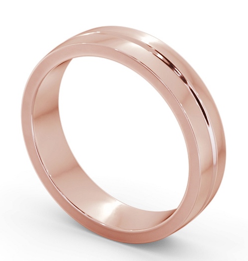 Mens Single Groove Wedding Ring 18K Rose Gold WBM61_RG_THUMB1