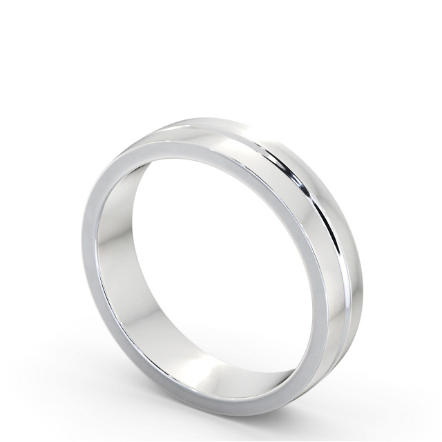 Mens Wedding Ring Platinum - Stanton WBM61_WG_SIDE