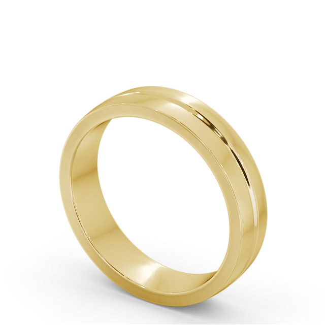 Mens Wedding Ring 9K Yellow Gold - Stanton WBM61_YG_SIDE