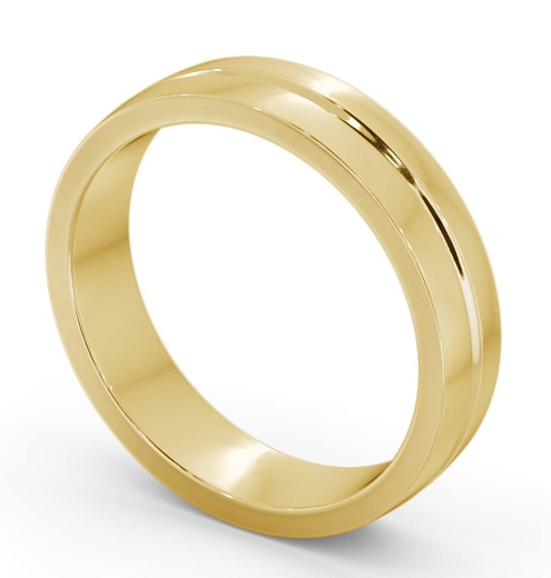 Mens Single Groove Wedding Ring 9K Yellow Gold WBM61_YG_THUMB1 