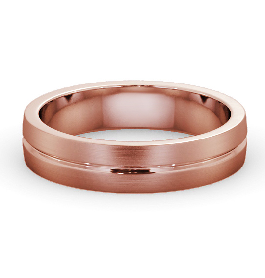 Stanton Mens Plain Wedding Ring Single Groove Brushed Finish (Matt) WBM61B_RG_THUMB2 