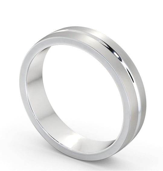 Mens Single Groove with Matt Finish Wedding Ring Palladium WBM61B_WG_THUMB1