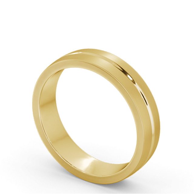 Mens Wedding Ring 9K Yellow Gold - Stanton (Matt) WBM61B_YG_SIDE