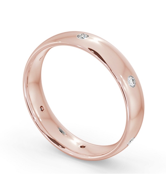 Mens Round Diamond Flush Setting Wedding Ring 18K Rose Gold WBM62_RG_THUMB1 