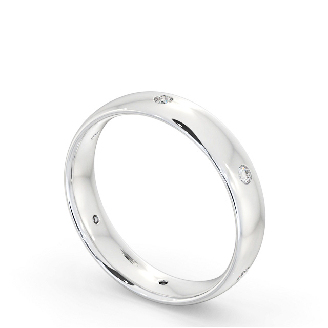 Mens Diamond Wedding Ring 18K White Gold - Walden