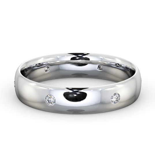 Mens Round Diamond Flush Setting Wedding Ring 18K White Gold WBM62_WG_THUMB2 