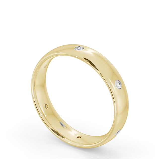 Mens Diamond Wedding Ring 18K Yellow Gold - Walden WBM62_YG_SIDE