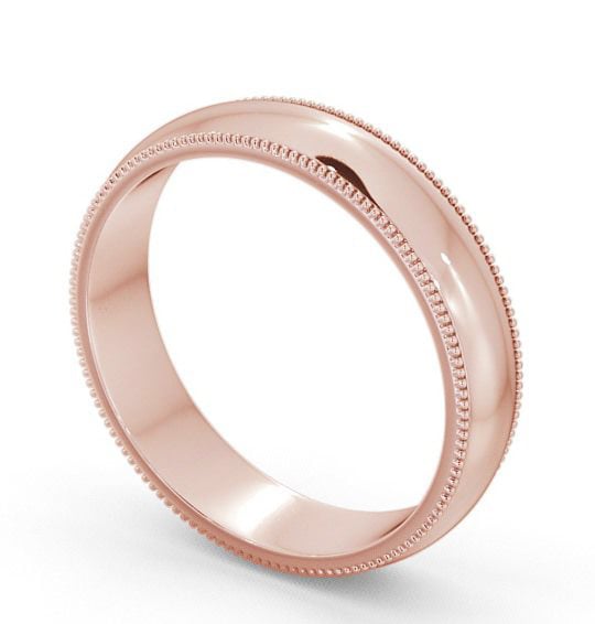 Mens Wedding Ring 18K Rose Gold - D-Shape With Grain WBM7_RG_THUMB1