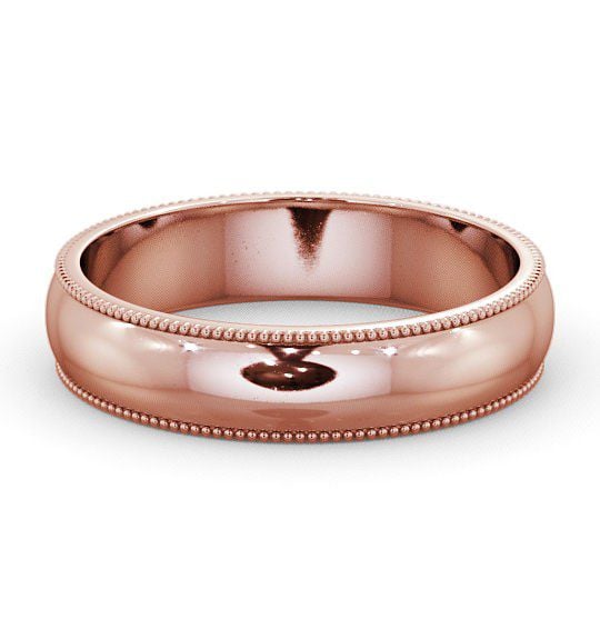  Mens Wedding Ring 9K Rose Gold - D-Shape With Grain WBM7_RG_THUMB2 