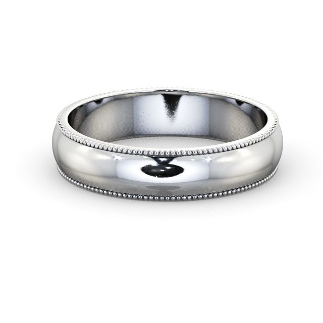 Mens Wedding Ring Platinum - D-Shape With Grain WBM7_WG_FLAT
