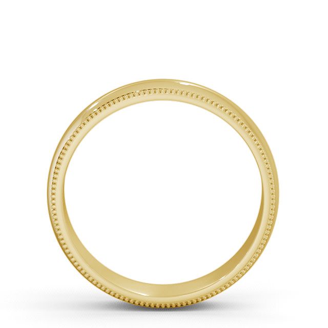 Mens Wedding Ring 9K Yellow Gold - D-Shape With Grain WBM7_YG_UP