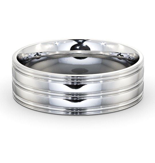  Mens Grooved Wedding Ring Platinum - Raithby WBM8_WG_THUMB2 