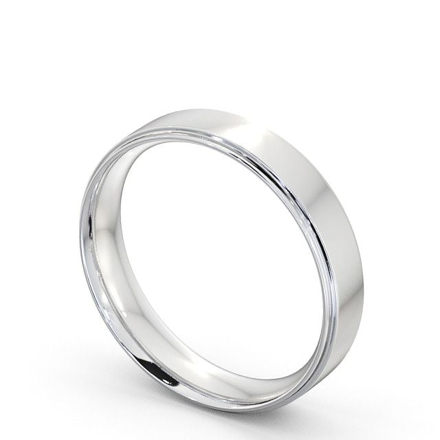Mens Wedding Ring 18K White Gold - Zeal