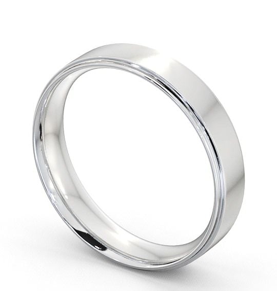 Mens Side Step Design Wedding Ring 9K White Gold WBM9_WG_THUMB1