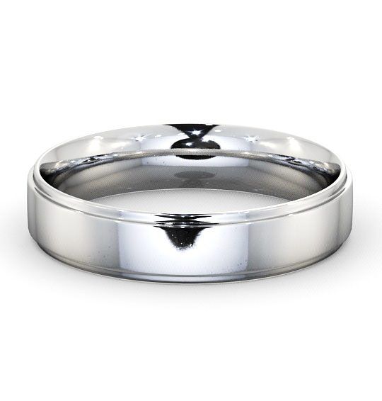 Mens Side Step Design Wedding Ring 18K White Gold WBM9_WG_THUMB2 