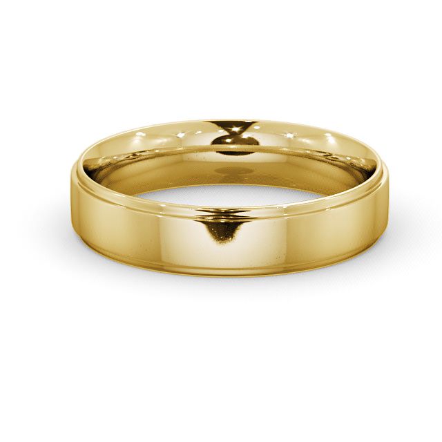 Mens Wedding Ring 18K Yellow Gold - Zeal WBM9_YG_FLAT