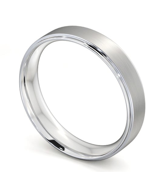 Mens Side Step Design with Matt Finish Wedding Ring Platinum WBM9B_WG_THUMB1