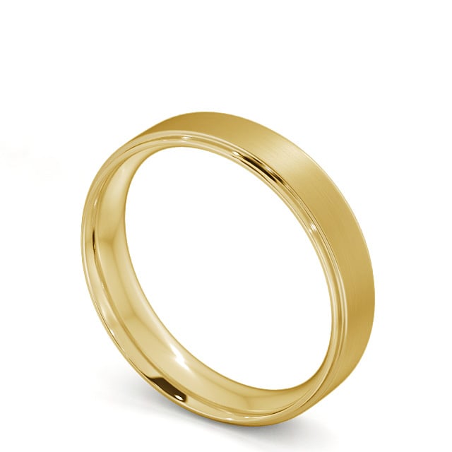 Mens Wedding Ring 9K Yellow Gold - Zeal (Matt) WBM9B_YG_SIDE