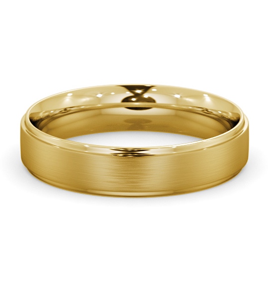 Mens Side Step Design with Matt Finish Wedding Ring 18K Yellow Gold WBM9B_YG_THUMB2 