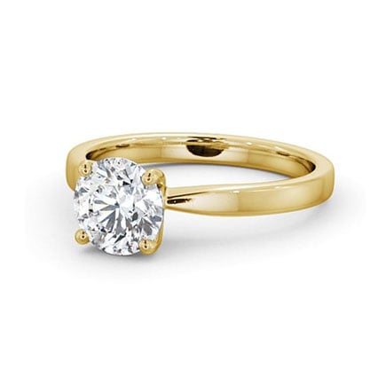 Belva Round Diamond 18K Yellow Gold Solitaire Ring