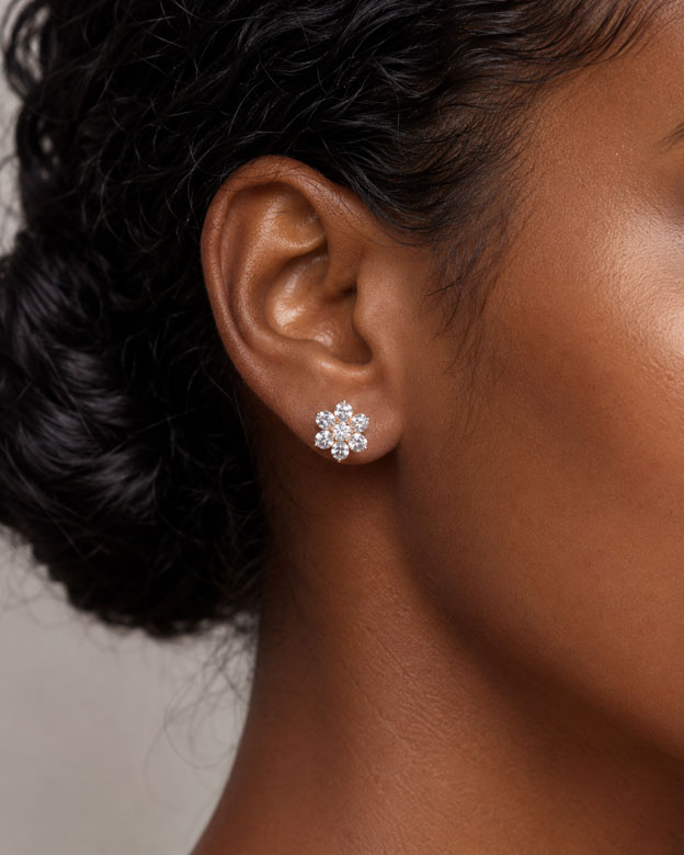 Cluster Diamond Earrings