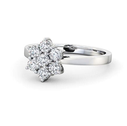 Baile Cluster Diamond 18K White Gold Engagement Ring