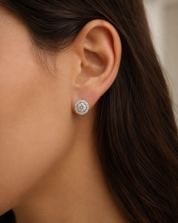 Halo Diamond Earrings