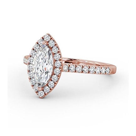 Millie Halo Marquise Diamond 18K Rose Gold Engagement Ring