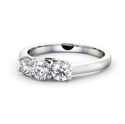 Aberfoyle Three Stone Diamond 18K White Gold Ring