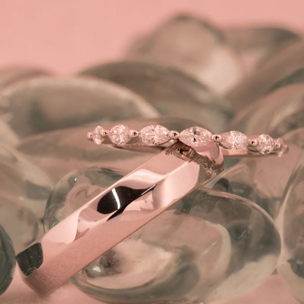 Rose gold diamond rings for deals sale