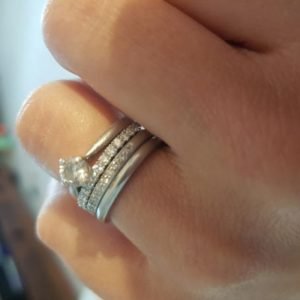 How to stack engagement, wedding, and eternity rings?